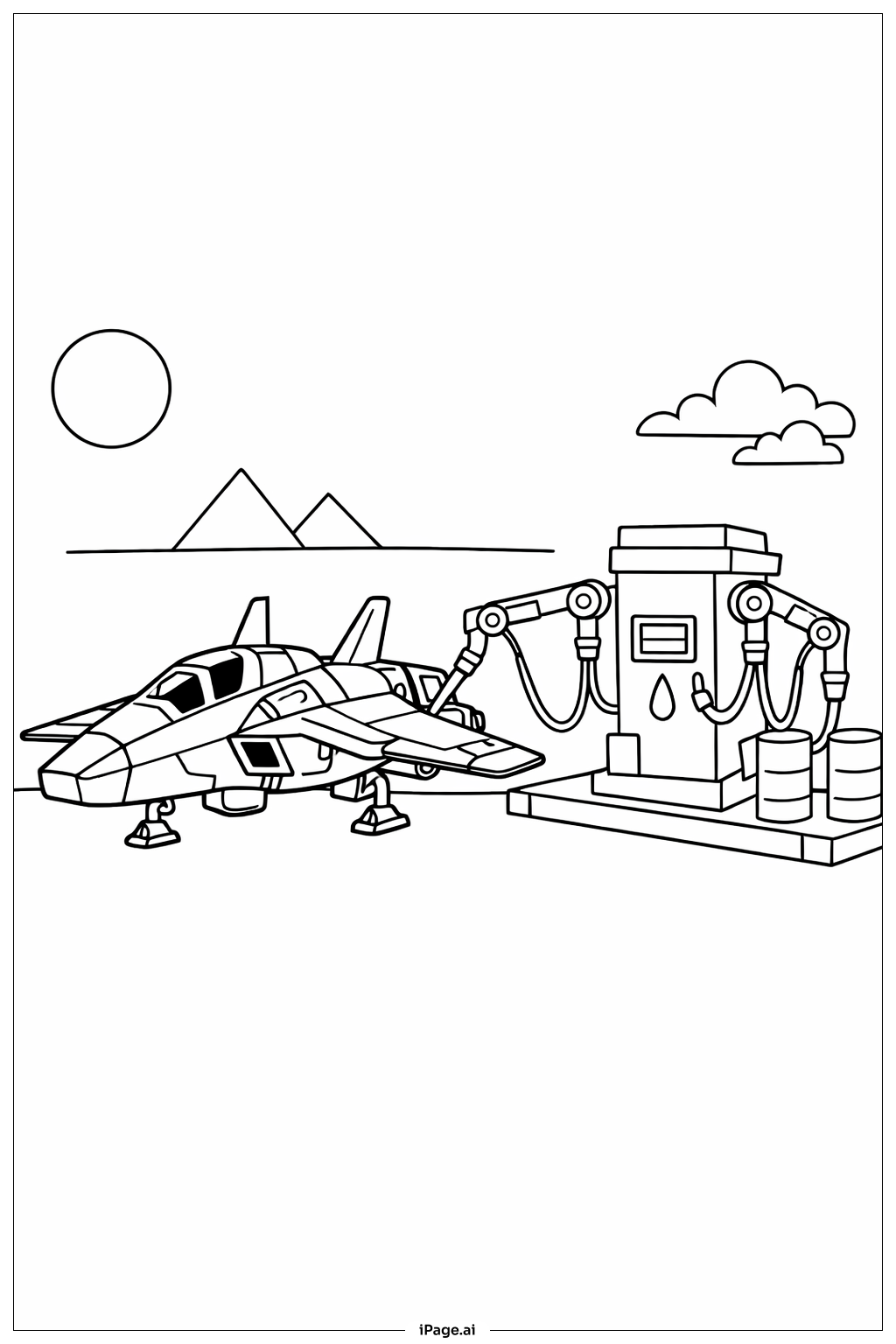  Raumschiff-Tankstop Ausmalseite 