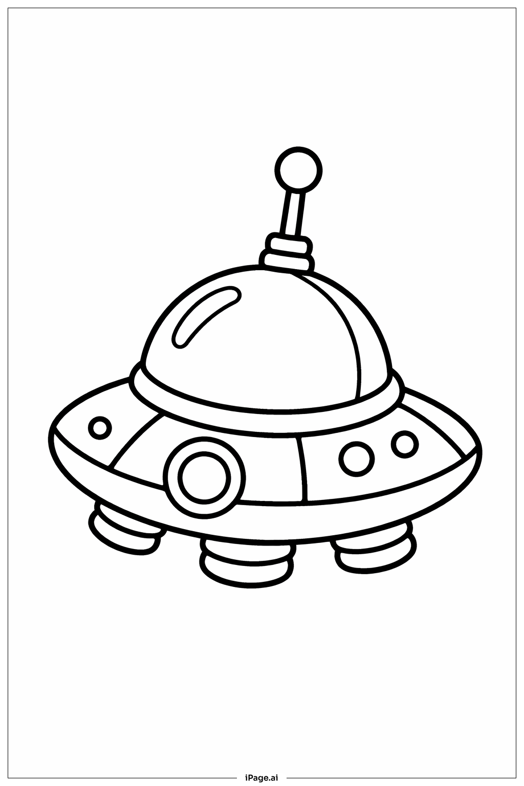  带天线的飞船填色页 
