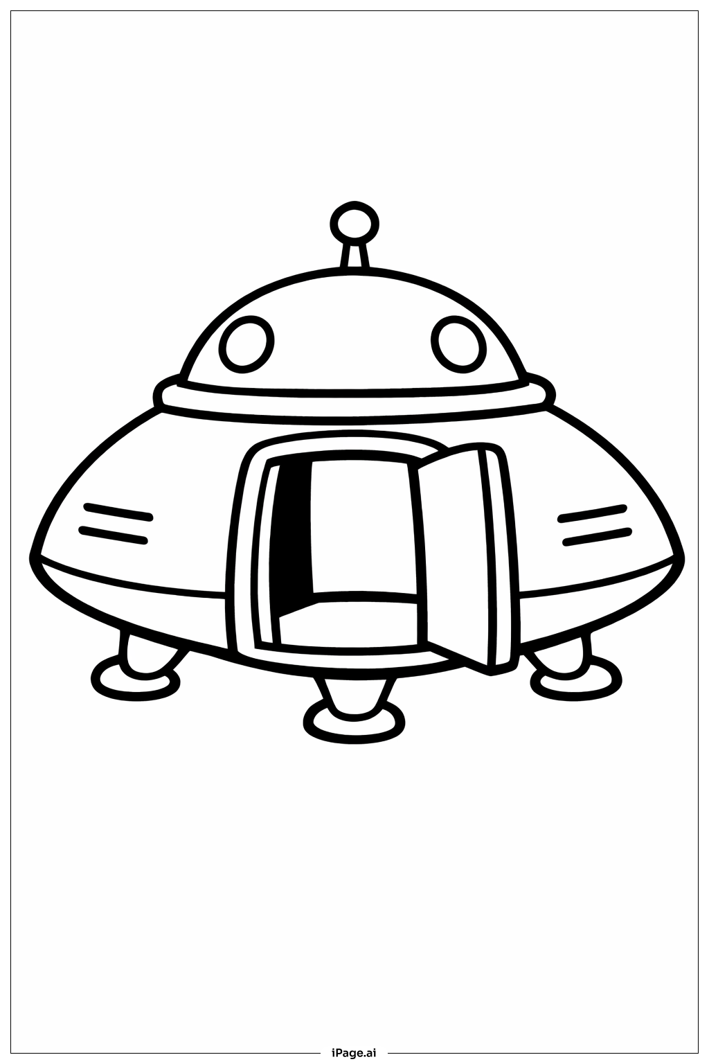  有门的飞船填色页 