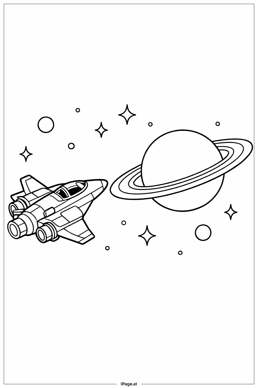 帶環的太空船著色頁