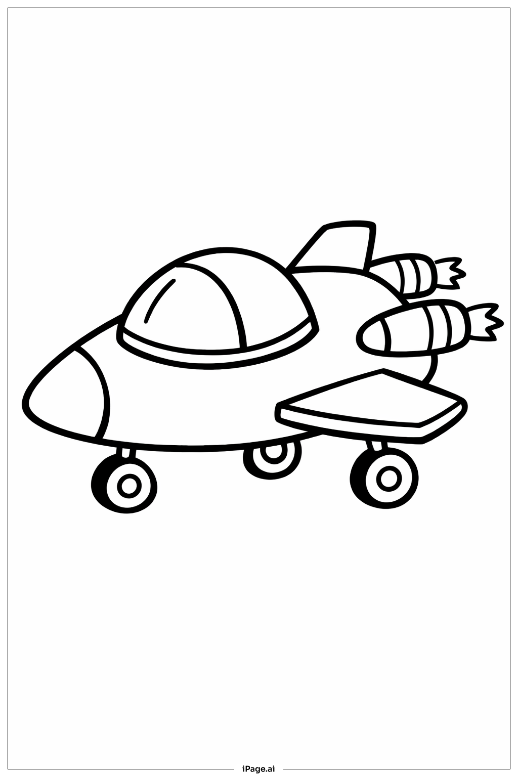  带轮子的飞船填色页 