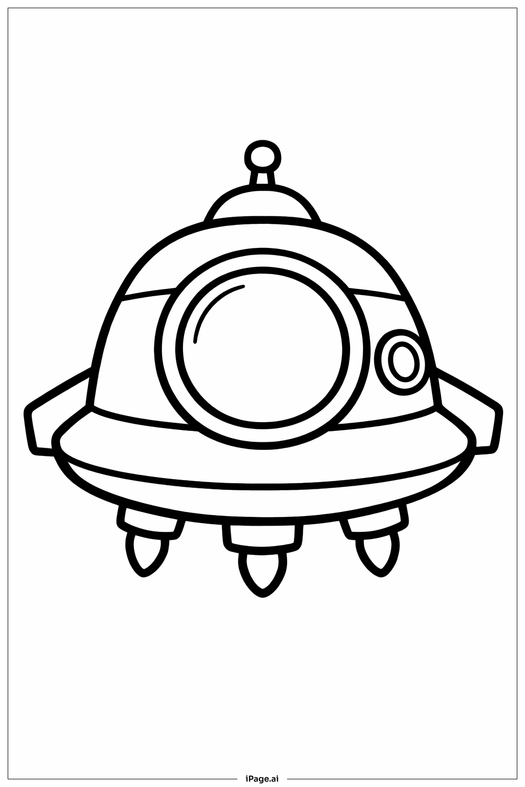 窓のある宇宙船の塗り絵ページ