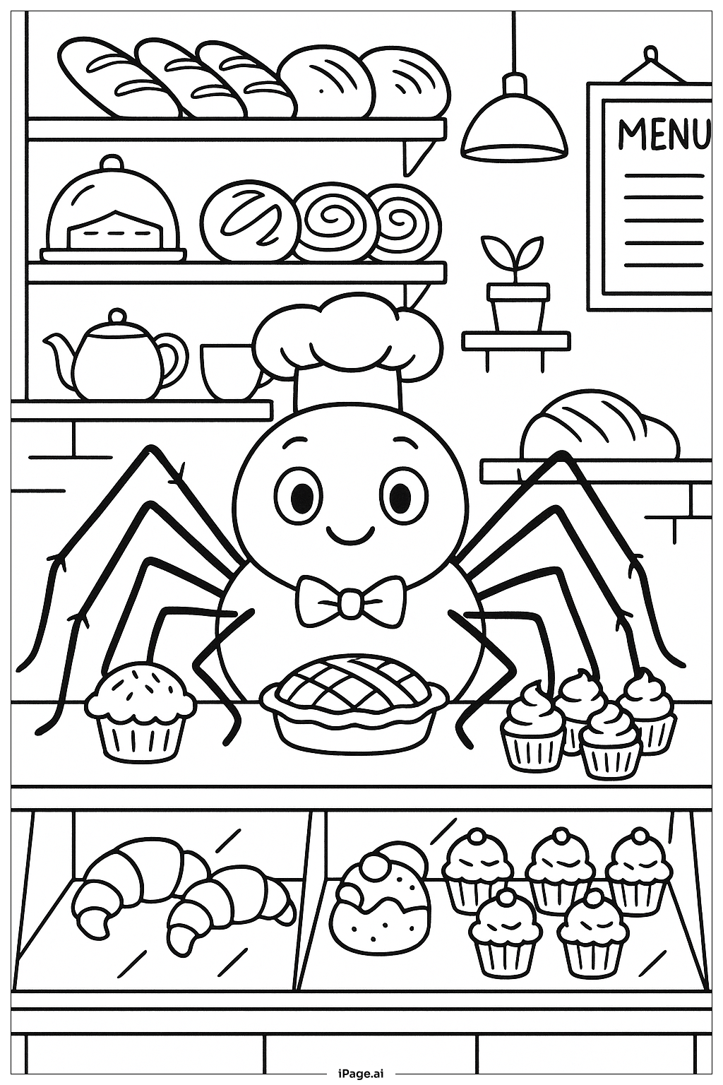  거미 제과점 색칠공부 페이지 