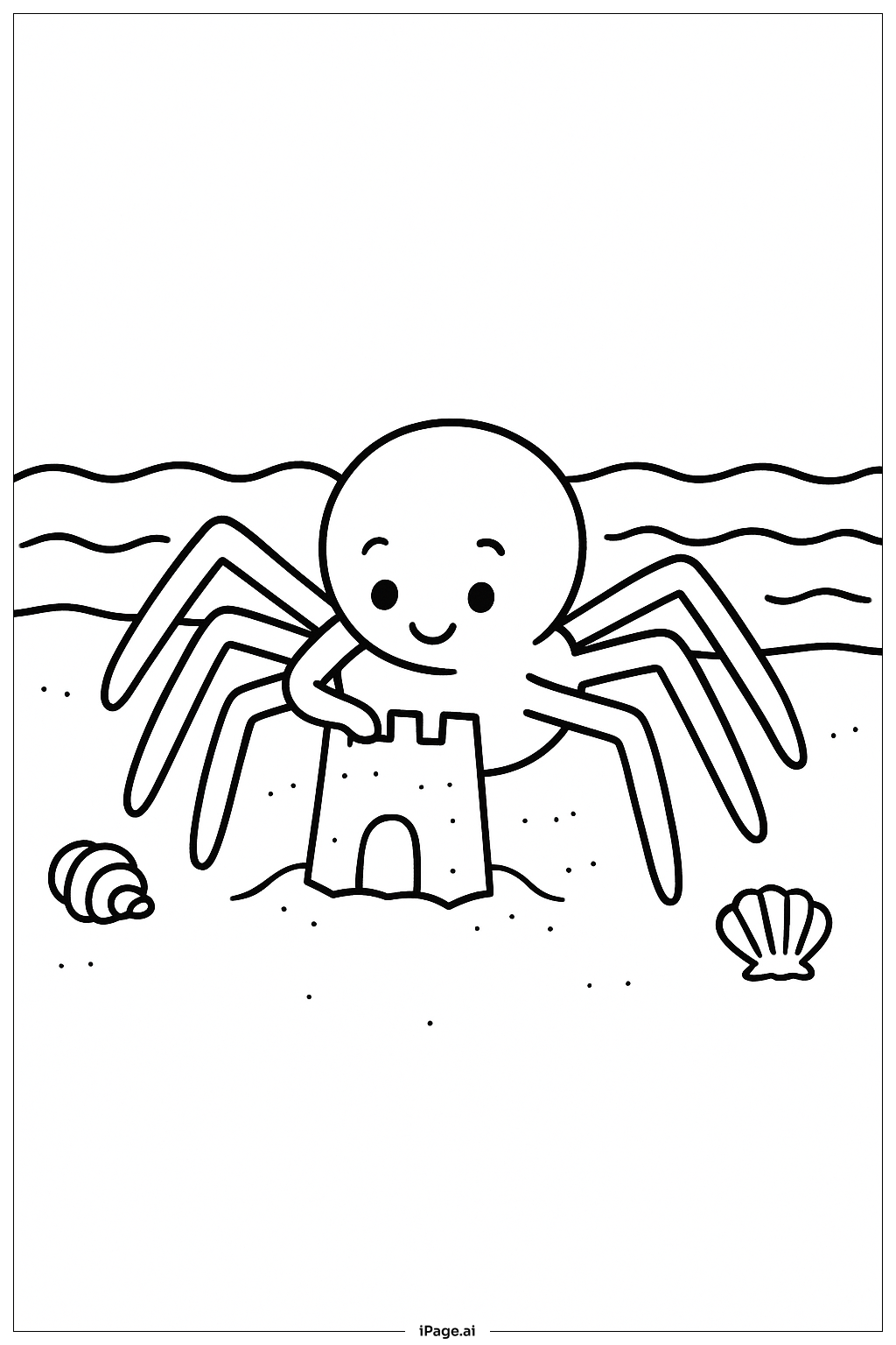  모래성 짓는 거미 색칠공부 페이지 