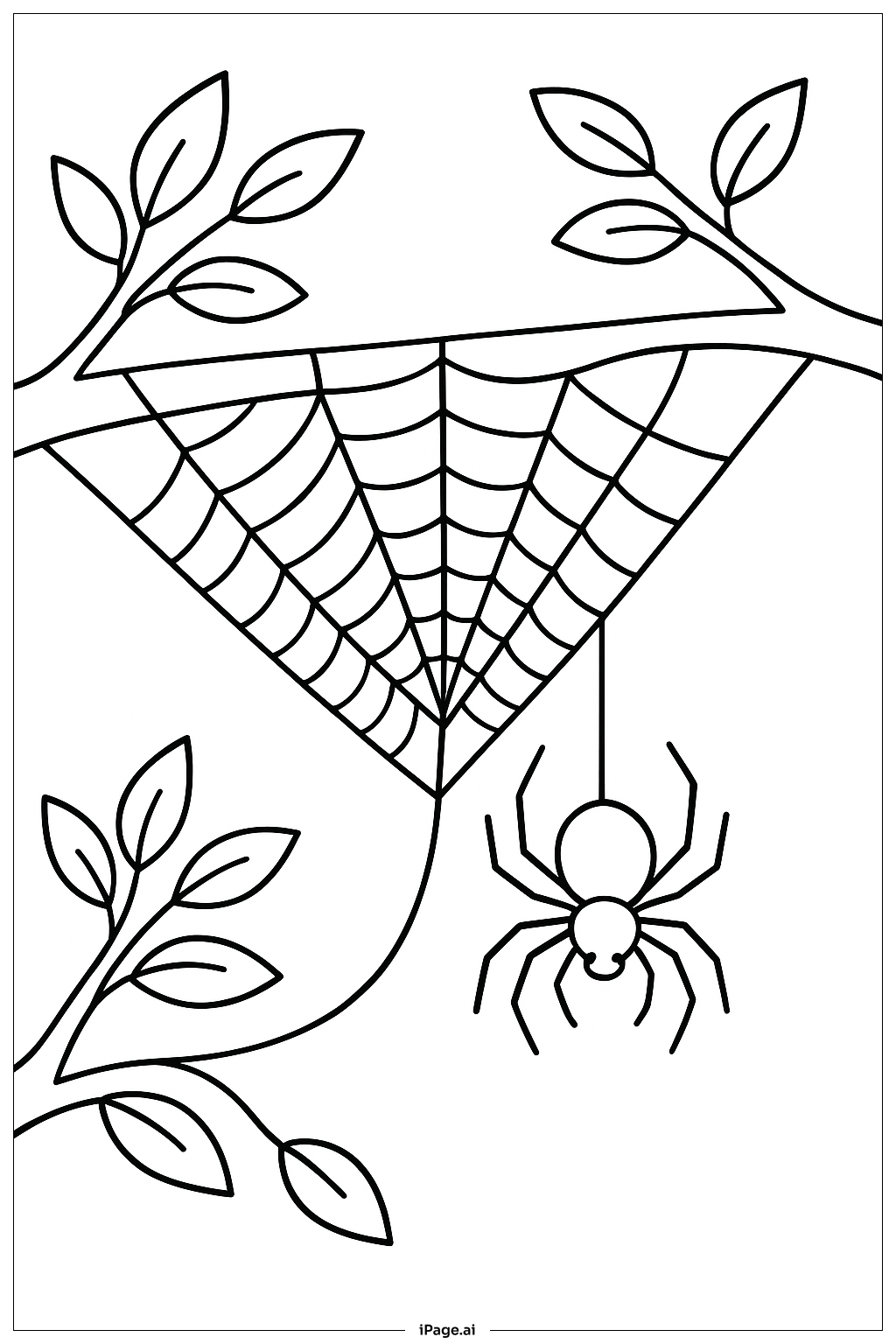  거미줄 만드는 거미 색칠공부 페이지 
