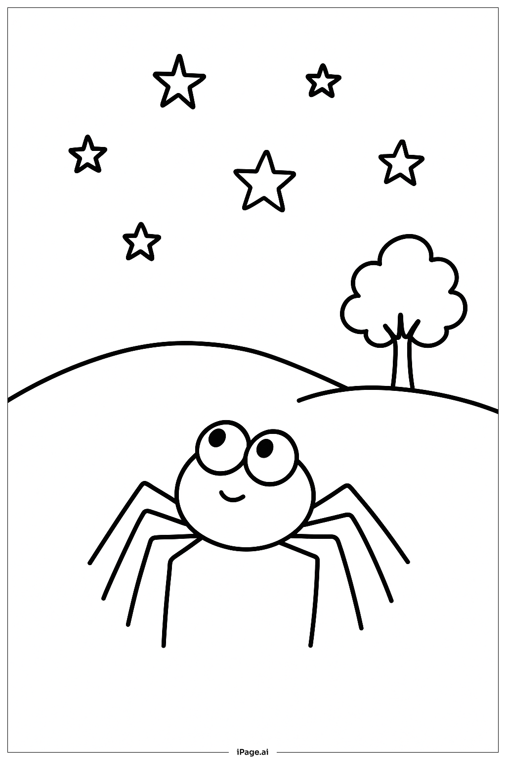 별을 바라보는 거미 색칠공부 페이지 