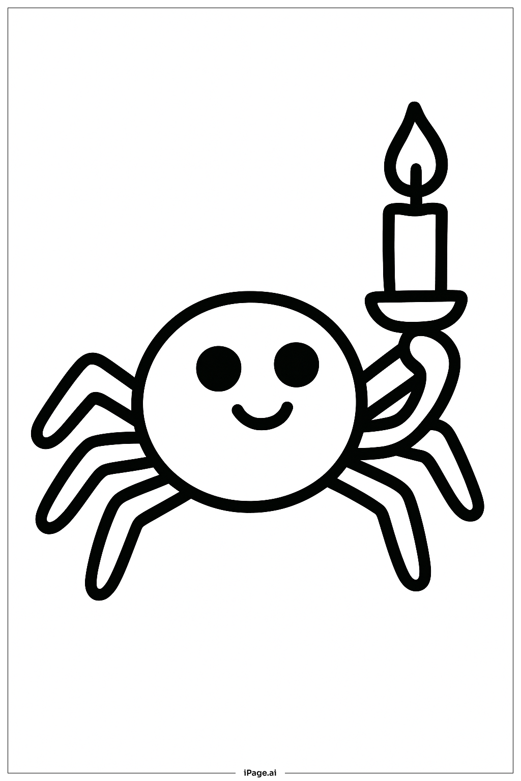  촛불을 든 거미 색칠공부 페이지 