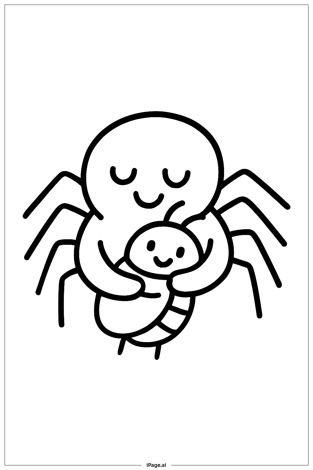  거미가 친구를 안고 있어요 색칠공부 페이지 