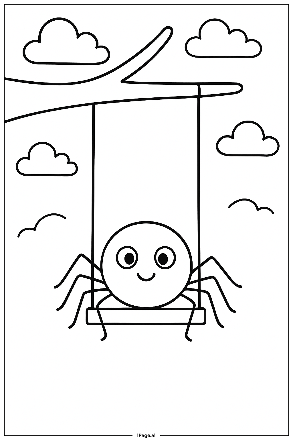  그네 타는 거미 색칠공부 페이지 