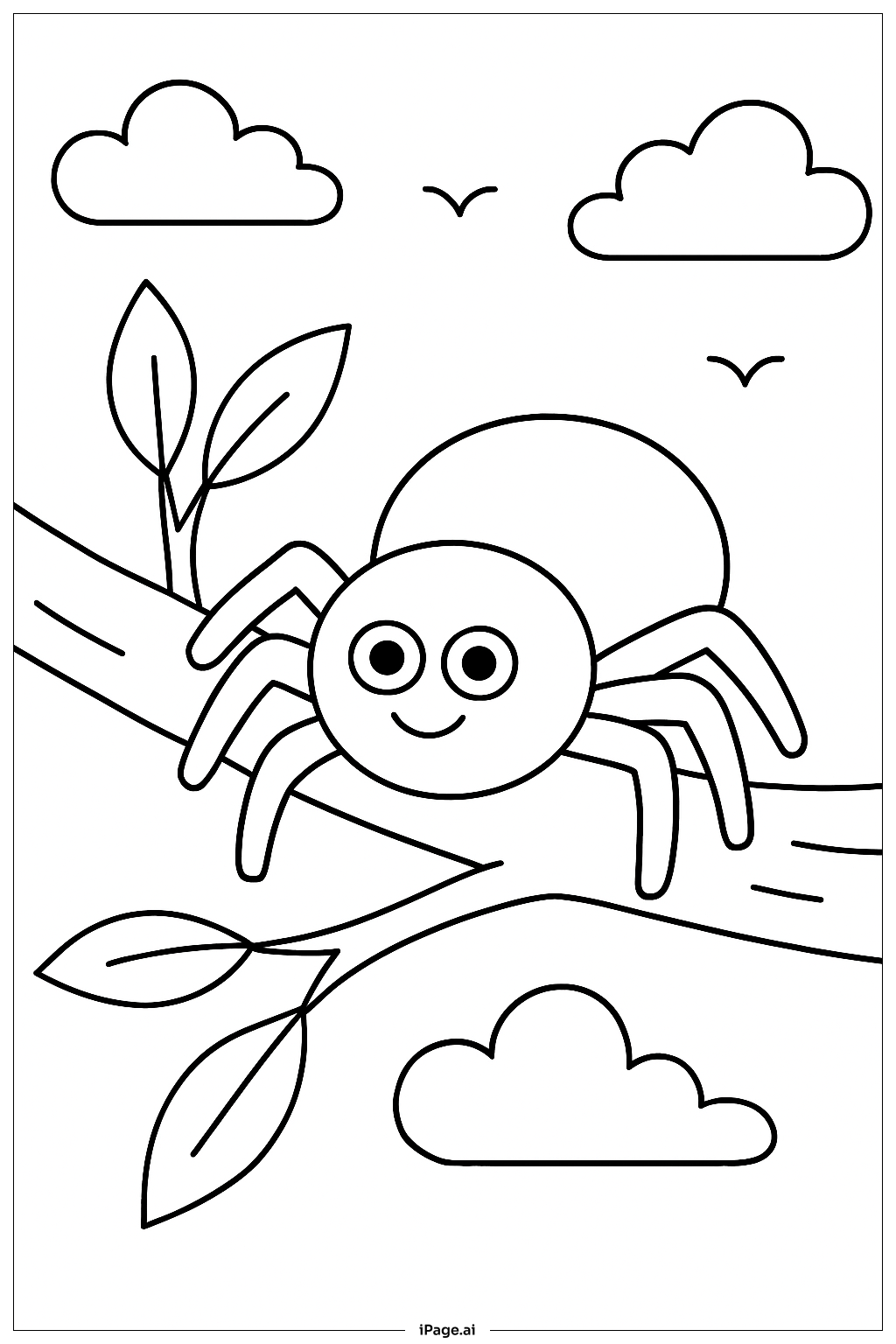  나무 위의 거미 색칠공부 페이지 