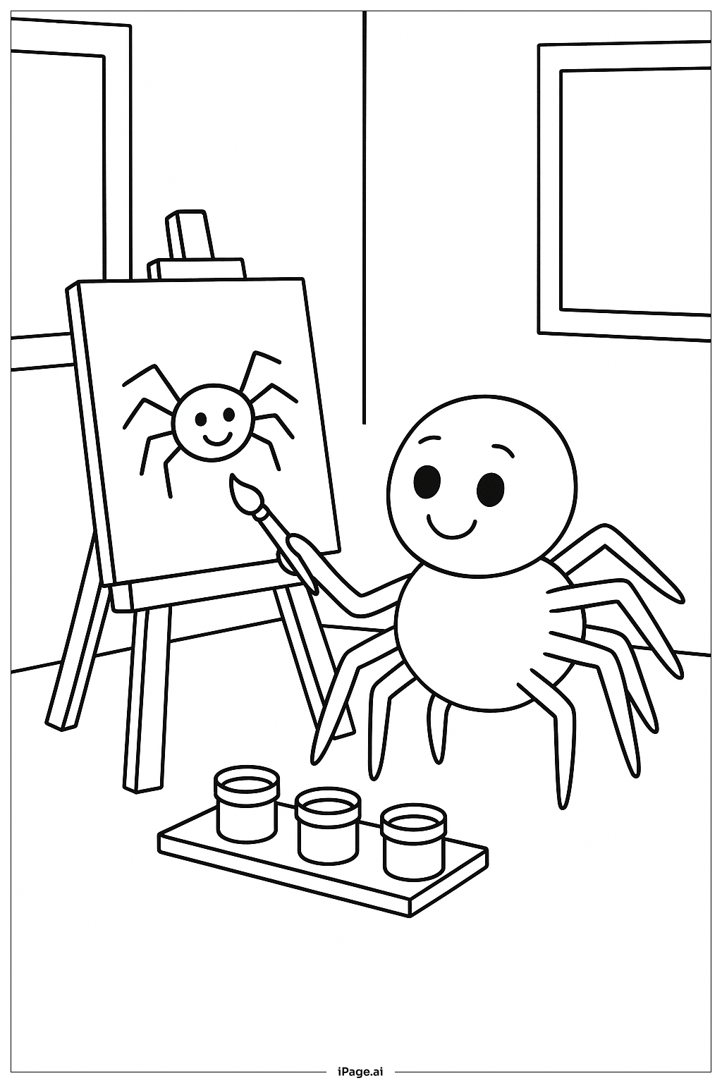  거미 그림 색칠공부 페이지 