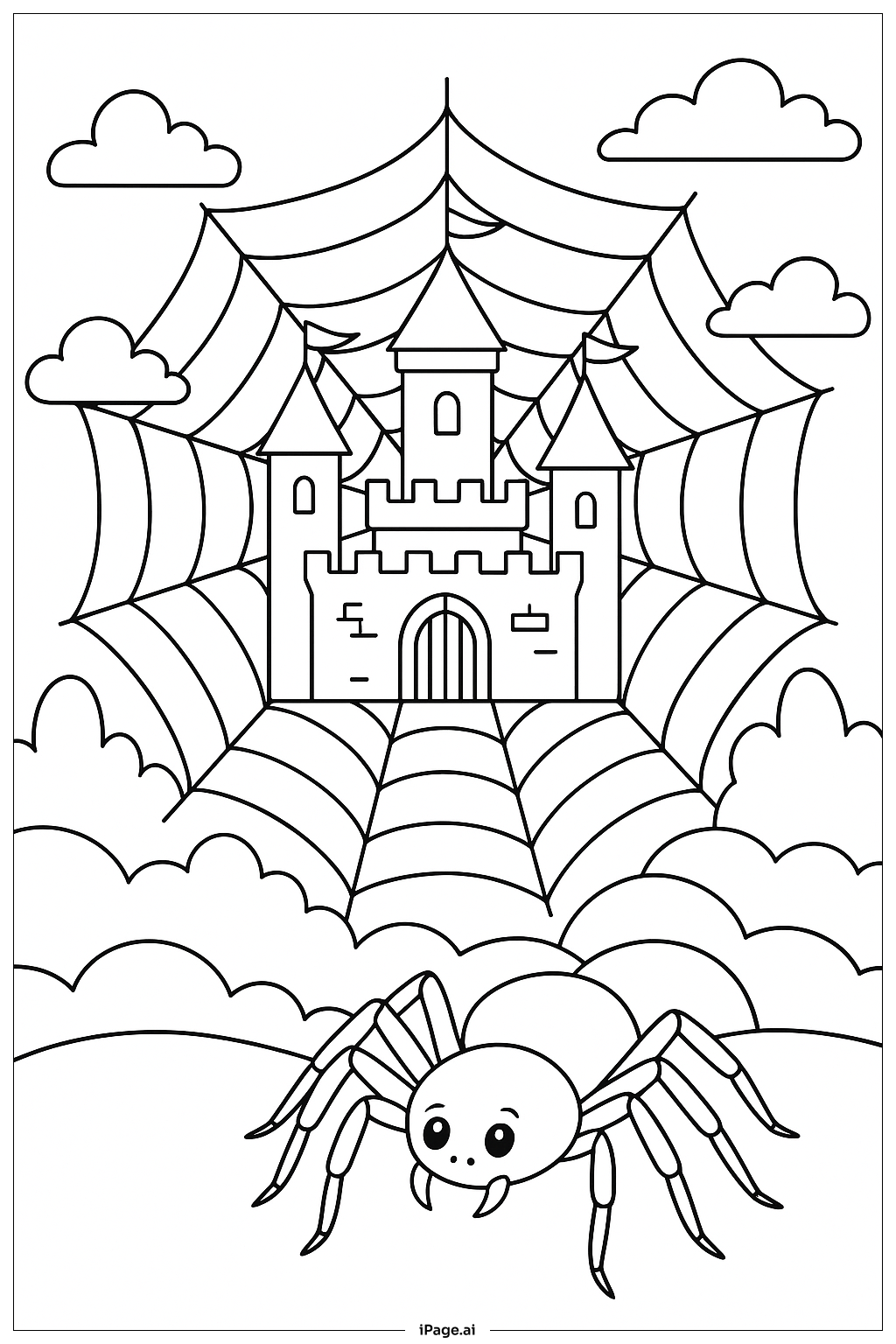  거미줄 성 색칠공부 페이지 