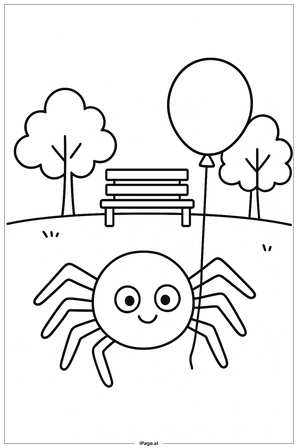  풍선과 거미 색칠공부 페이지 