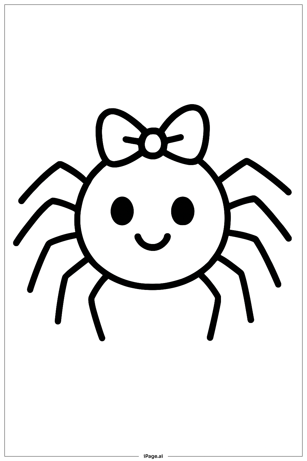  리본 달린 거미 색칠공부 페이지 