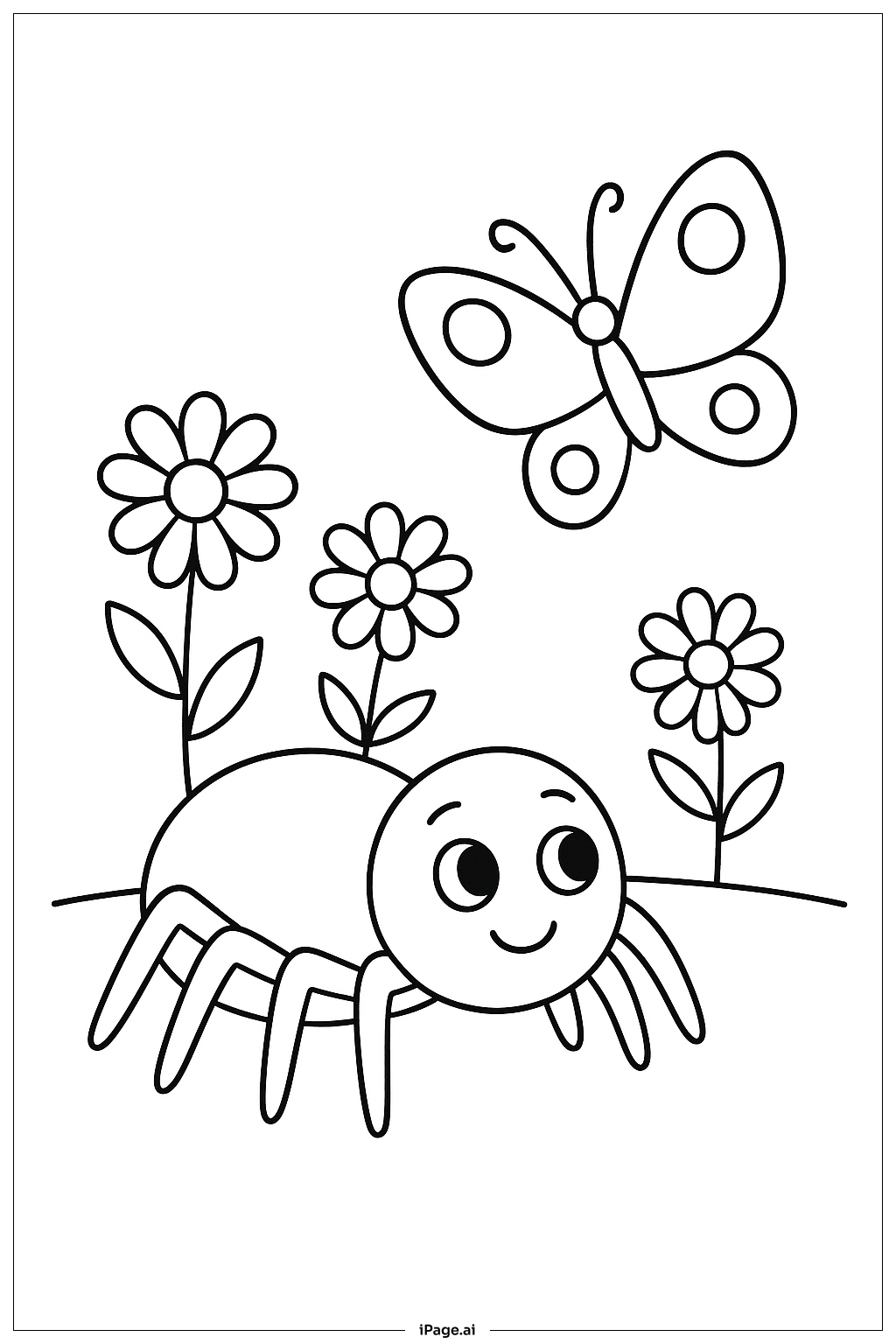  나비와 거미 색칠공부 페이지 