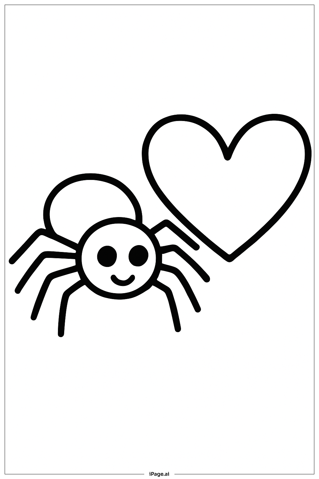  하트가 있는 거미 색칠공부 페이지 