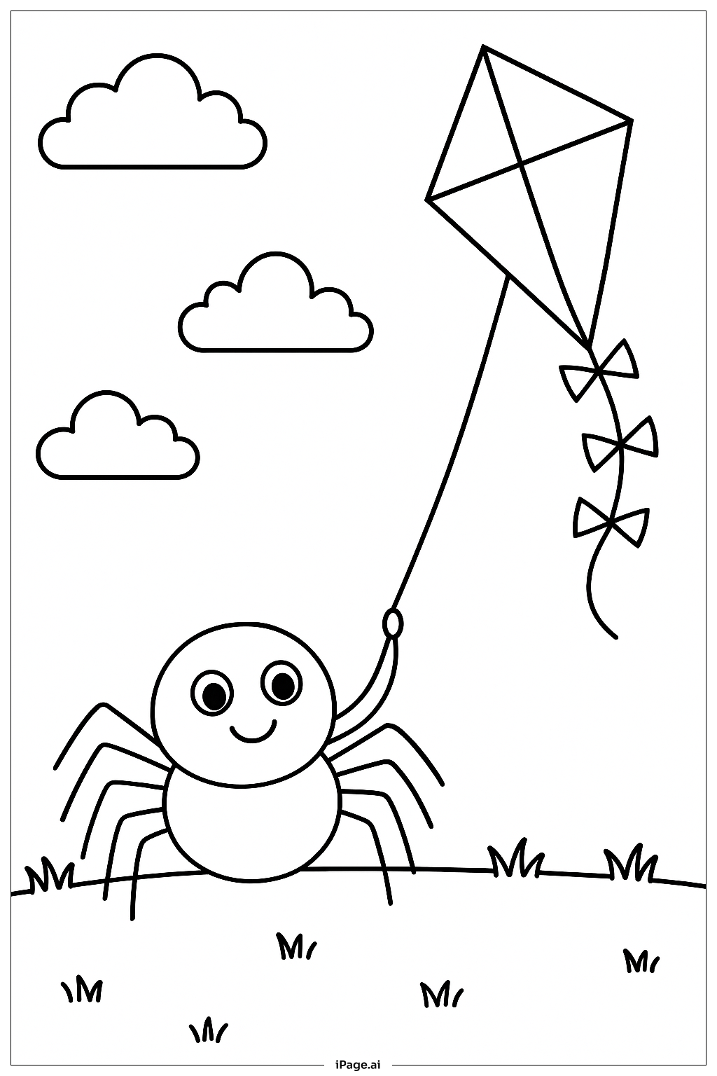  연날리는 거미 색칠공부 페이지 