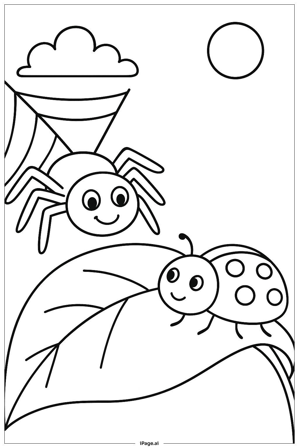  무당벌레와 거미 색칠공부 페이지 