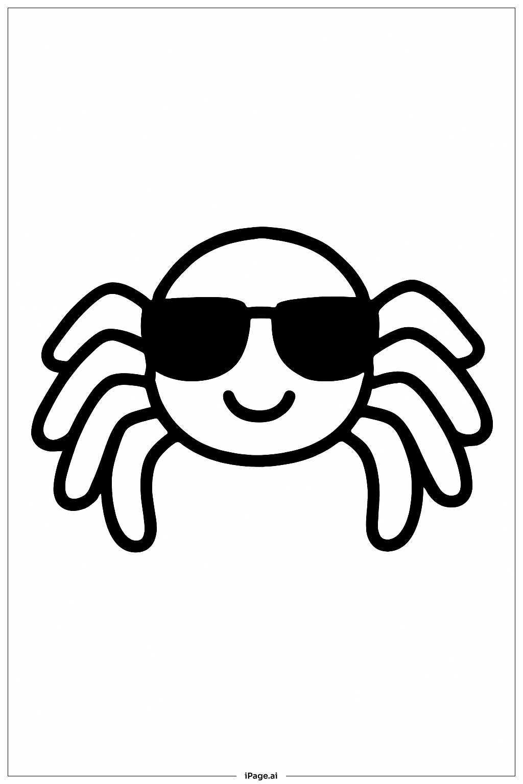 선글라스를 쓴 거미 색칠공부 페이지 