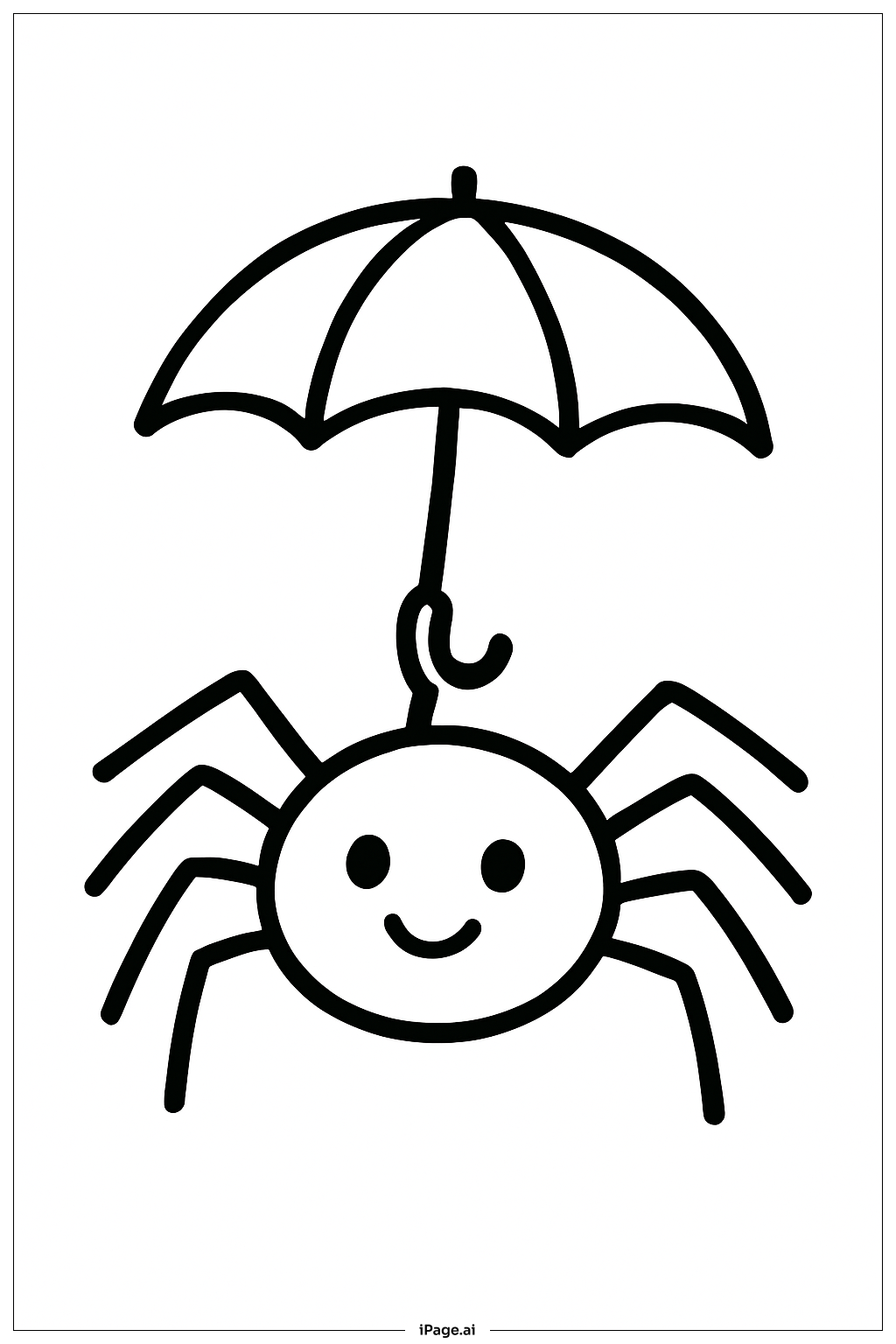  우산을 든 거미 색칠공부 페이지 
