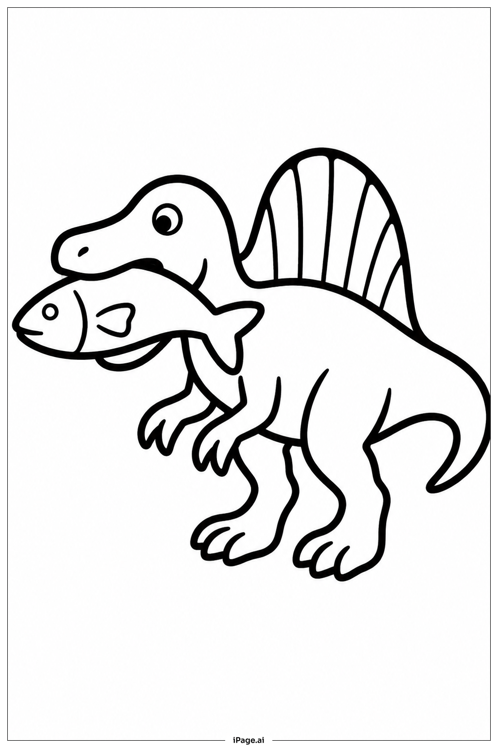 Spinosaurus comiendo peces