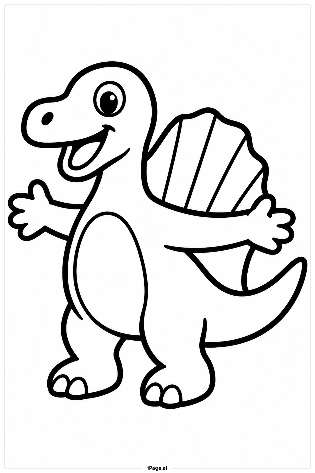 Spinosaurus Friendly Pose Coloring Page