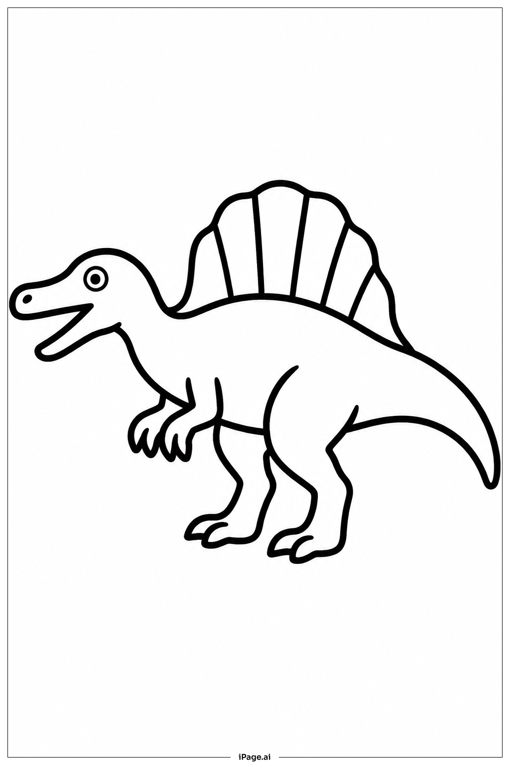 Trang tô màu Hình cạnh bên Spinosaurus