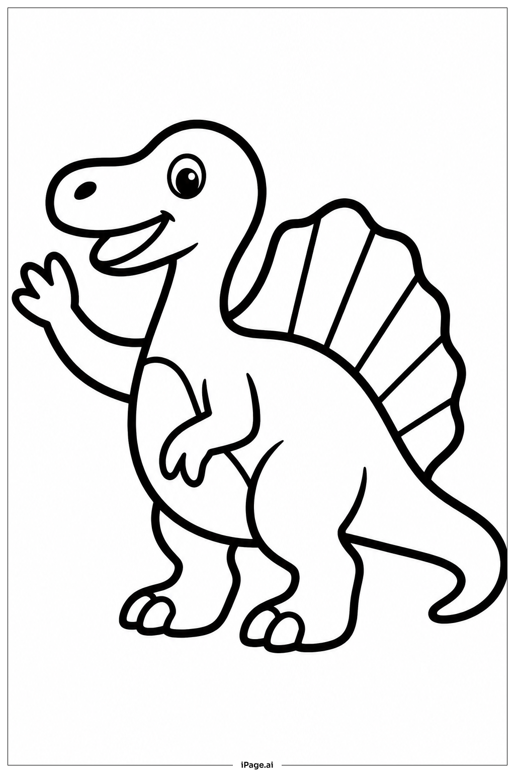 Trang tô màu Spinosaurus Vẫy Tay