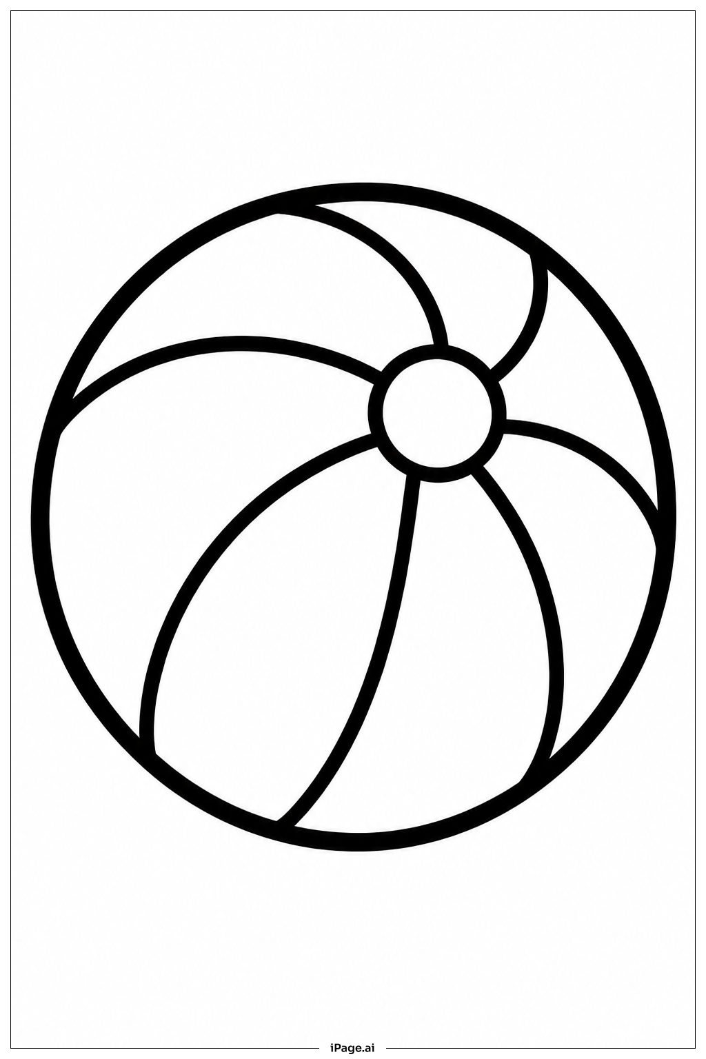  Page de coloriage Balle de plage spirale 