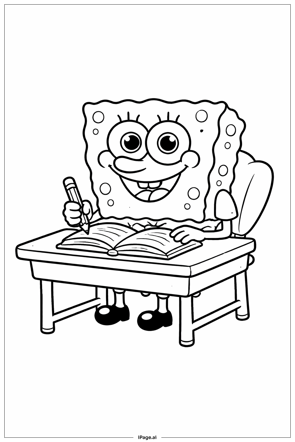 Spongebob At School Desk