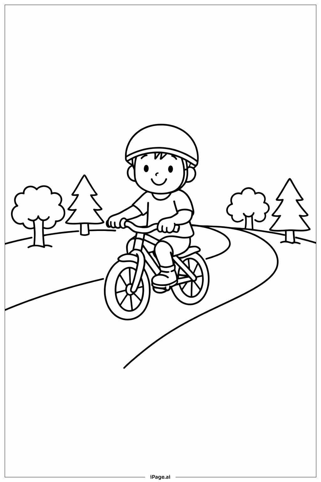  봄길 자전거 타기 색칠공부 페이지 