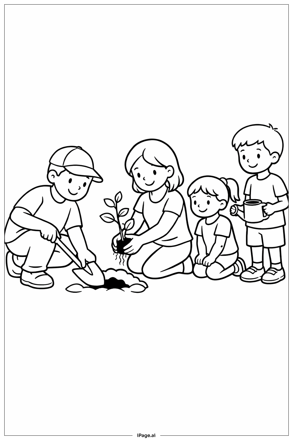 봄 가족 나무 심기