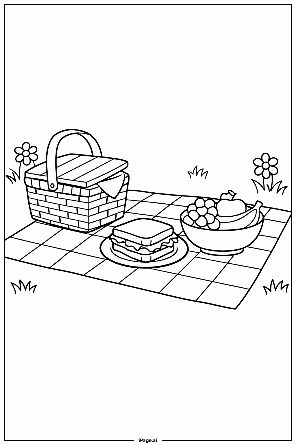 음식과 함께하는 봄 소풍 담요