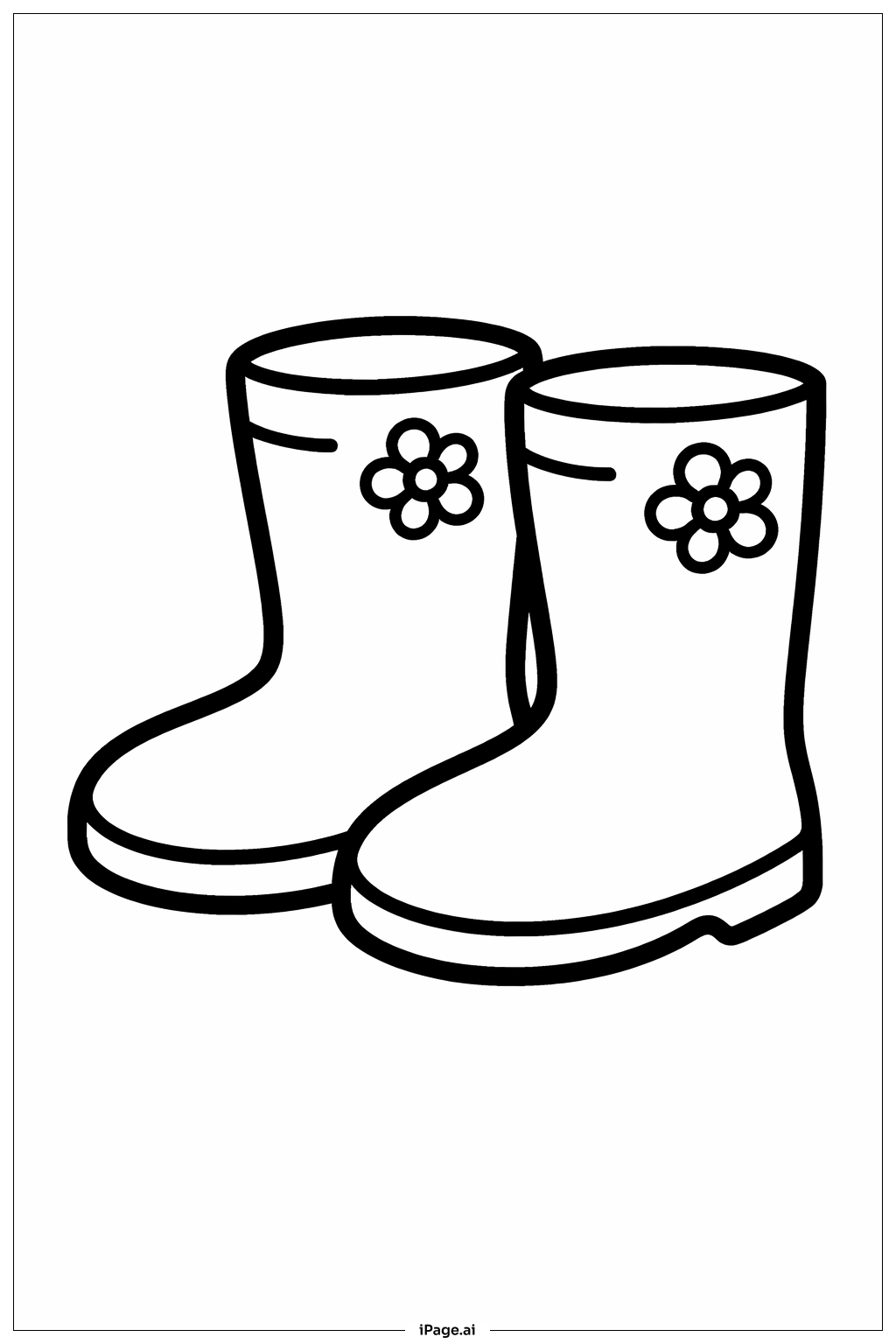  봄비 장화 한 켤레 색칠공부 페이지 