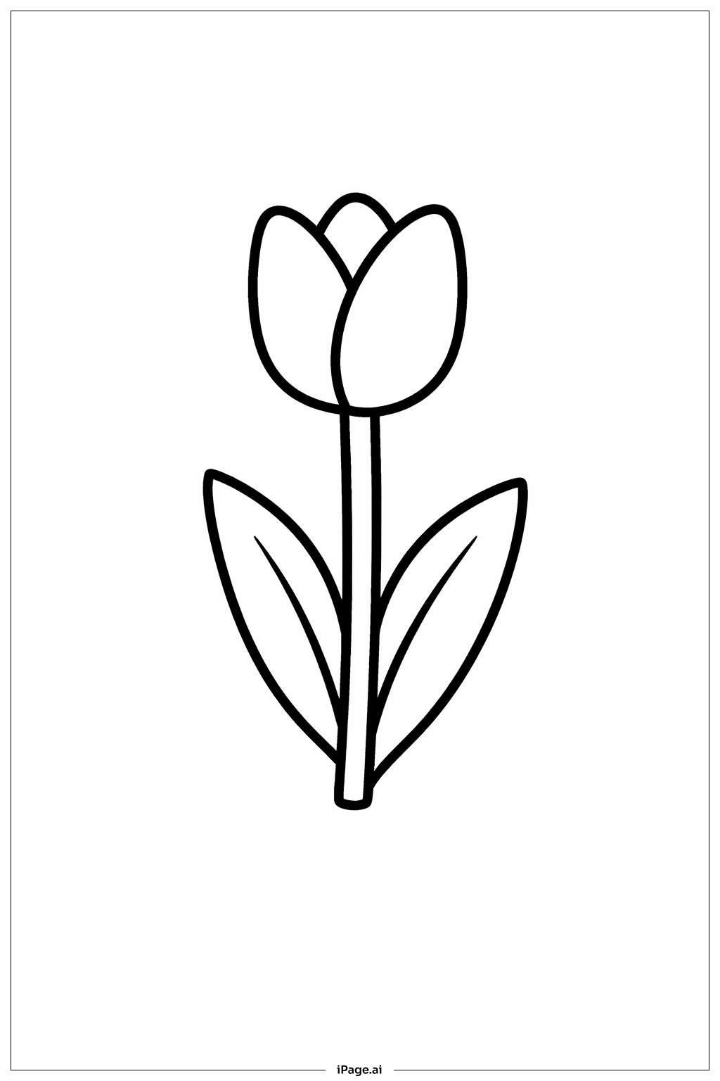  봄 단일 튤립 색칠공부 페이지 