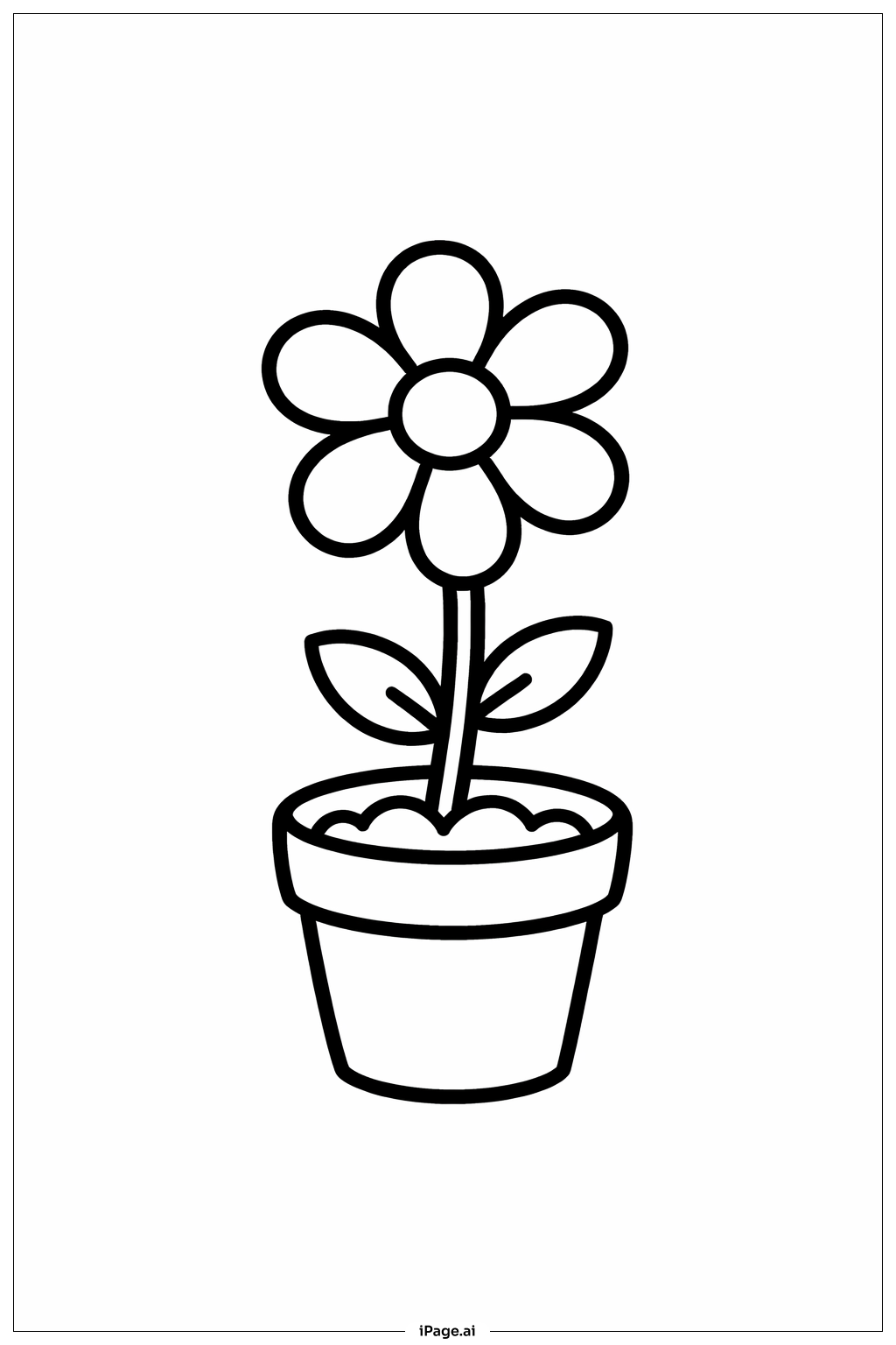  봄 작은 정원 화분 색칠공부 페이지 