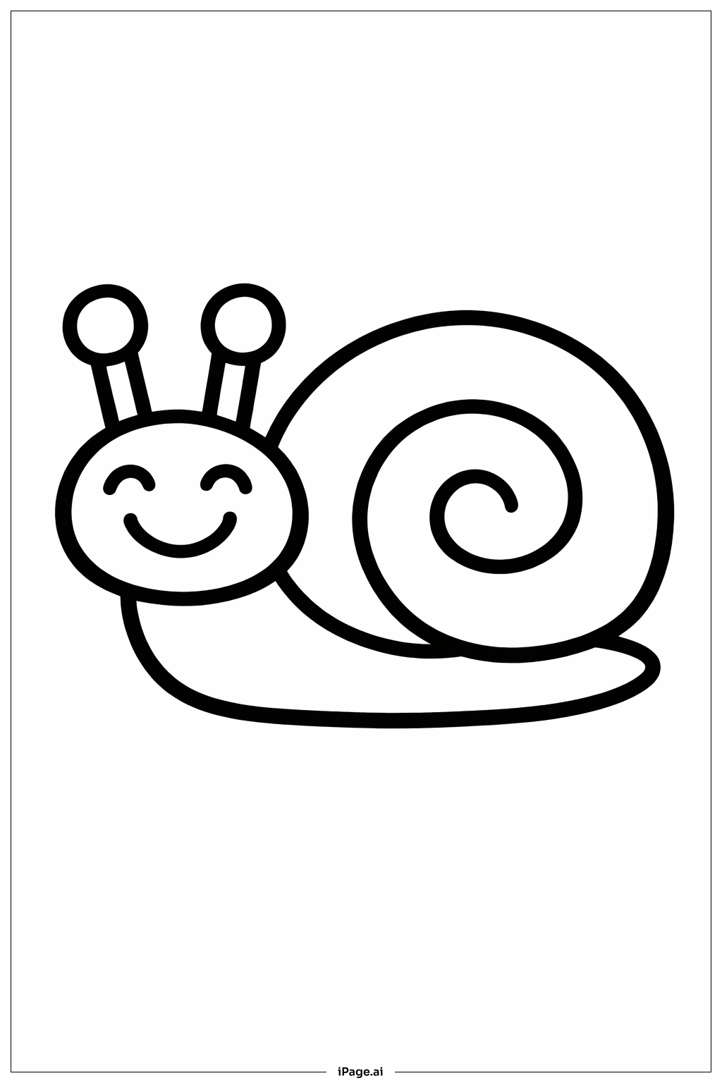  나선형 껍데기를 가진 봄달팽이 색칠공부 페이지 
