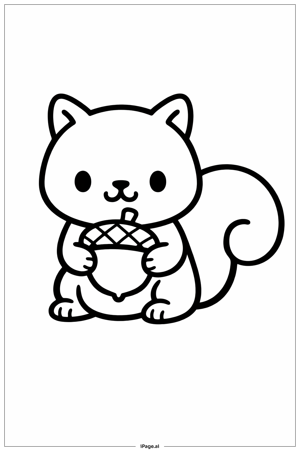  도토리와 함께하는 봄 다람쥐 색칠공부 페이지 