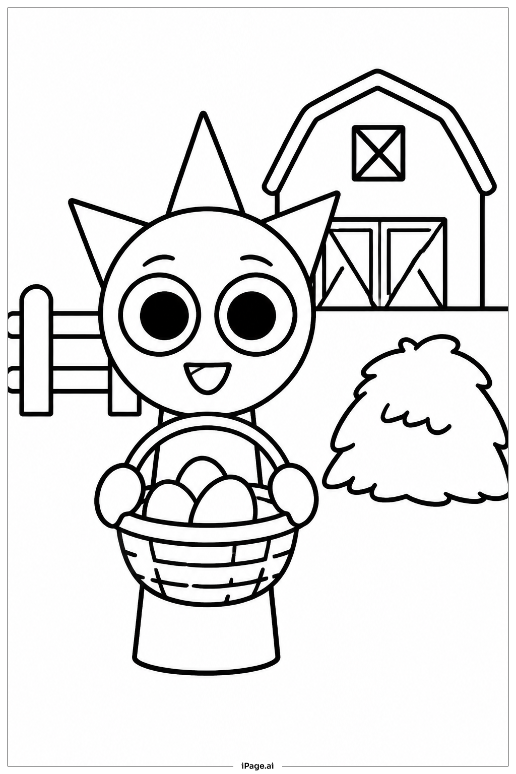  Sprunkiファーム訪問の塗り絵ページ 