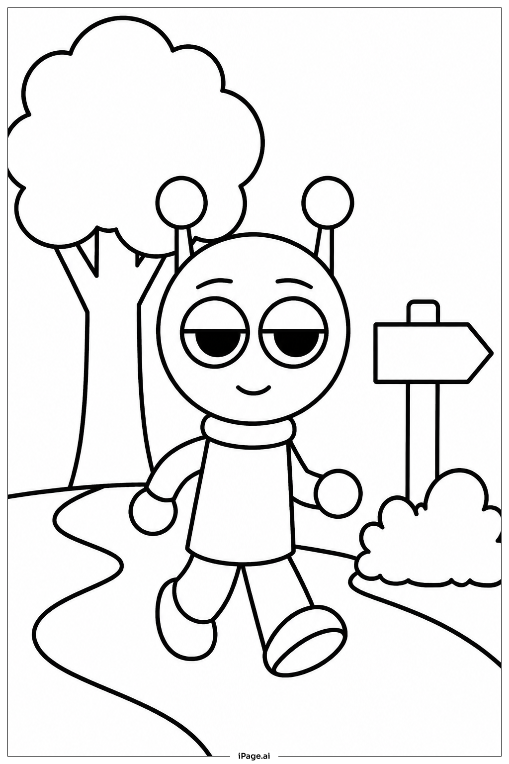  Sprunkiの森の散歩の塗り絵ページ 