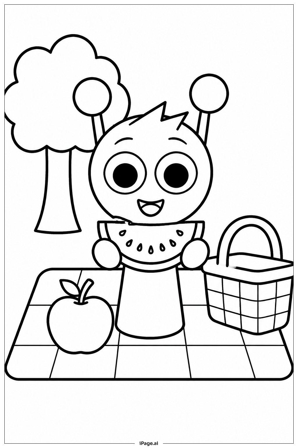  スプランキの庭のピクニックの塗り絵ページ 