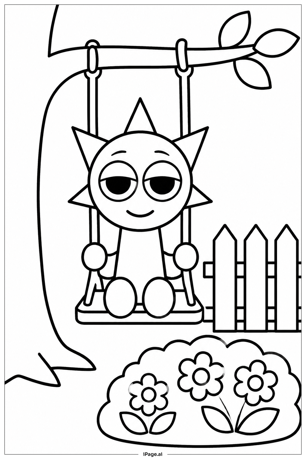  Página para colorear de Columpio de Jardín Sprunki 