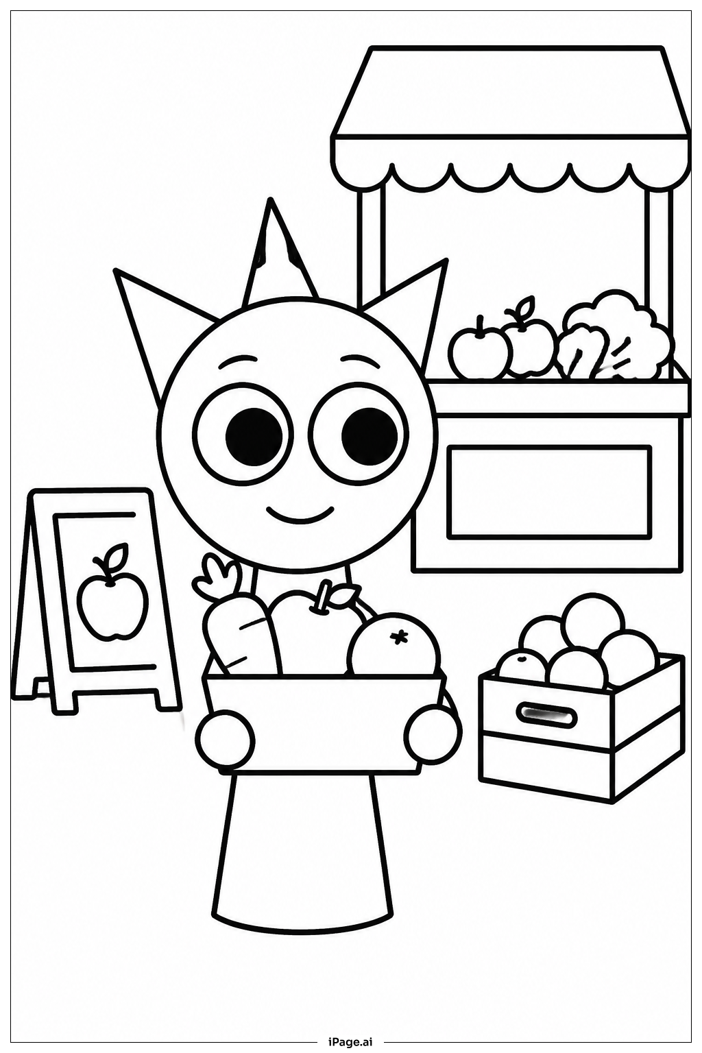  Sprunki Market Tripの塗り絵ページ 