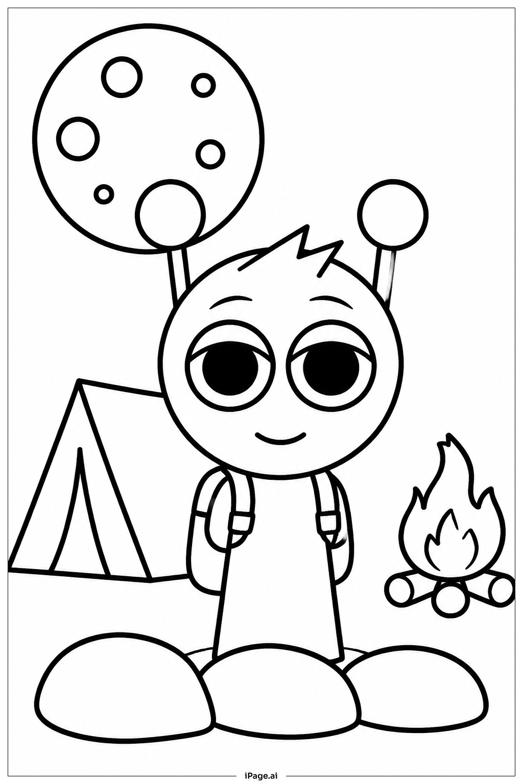  Página para colorear de Campamento Lunar Sprunki 