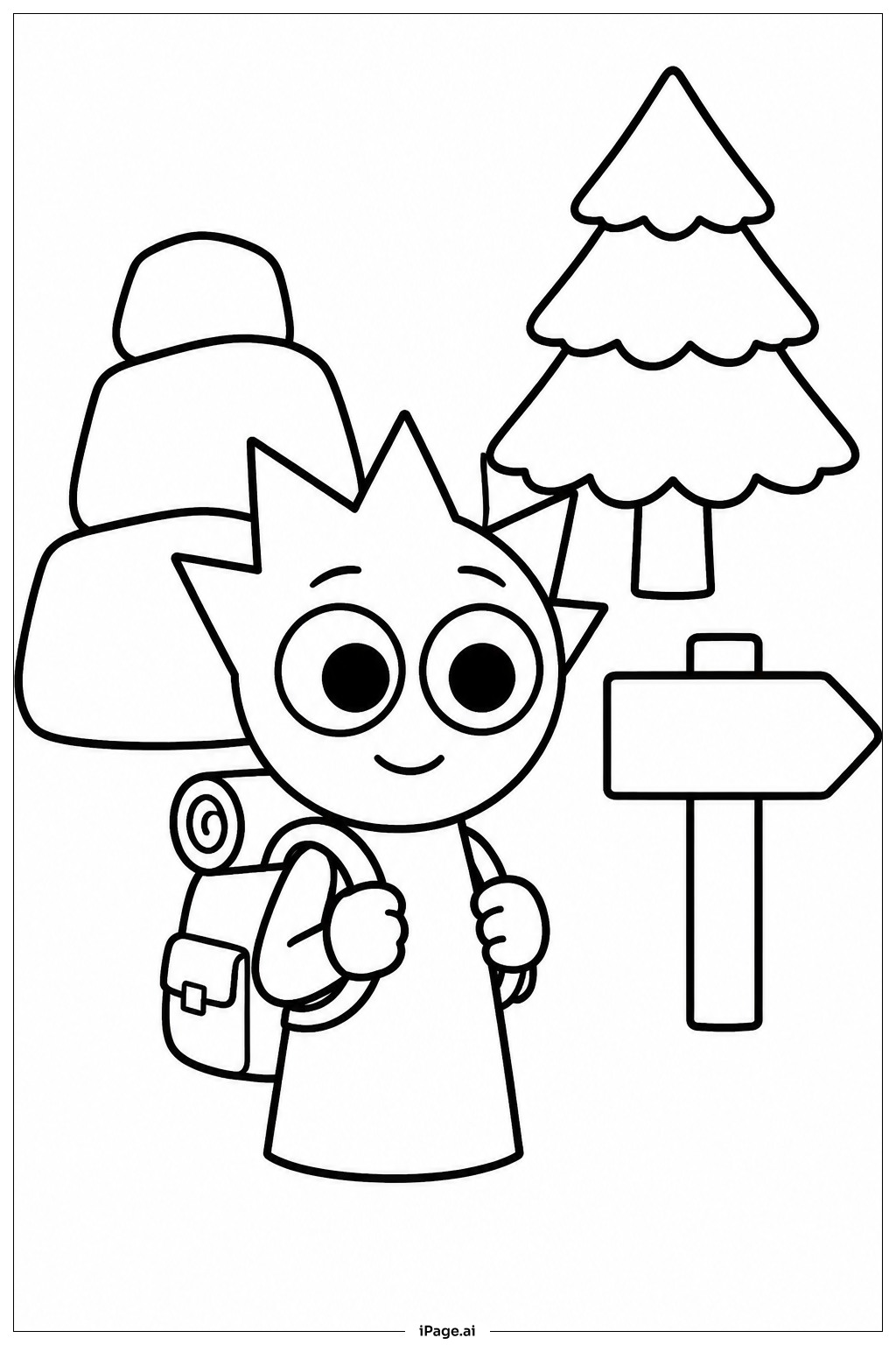  Sprunki マウンテンハイクの塗り絵ページ 