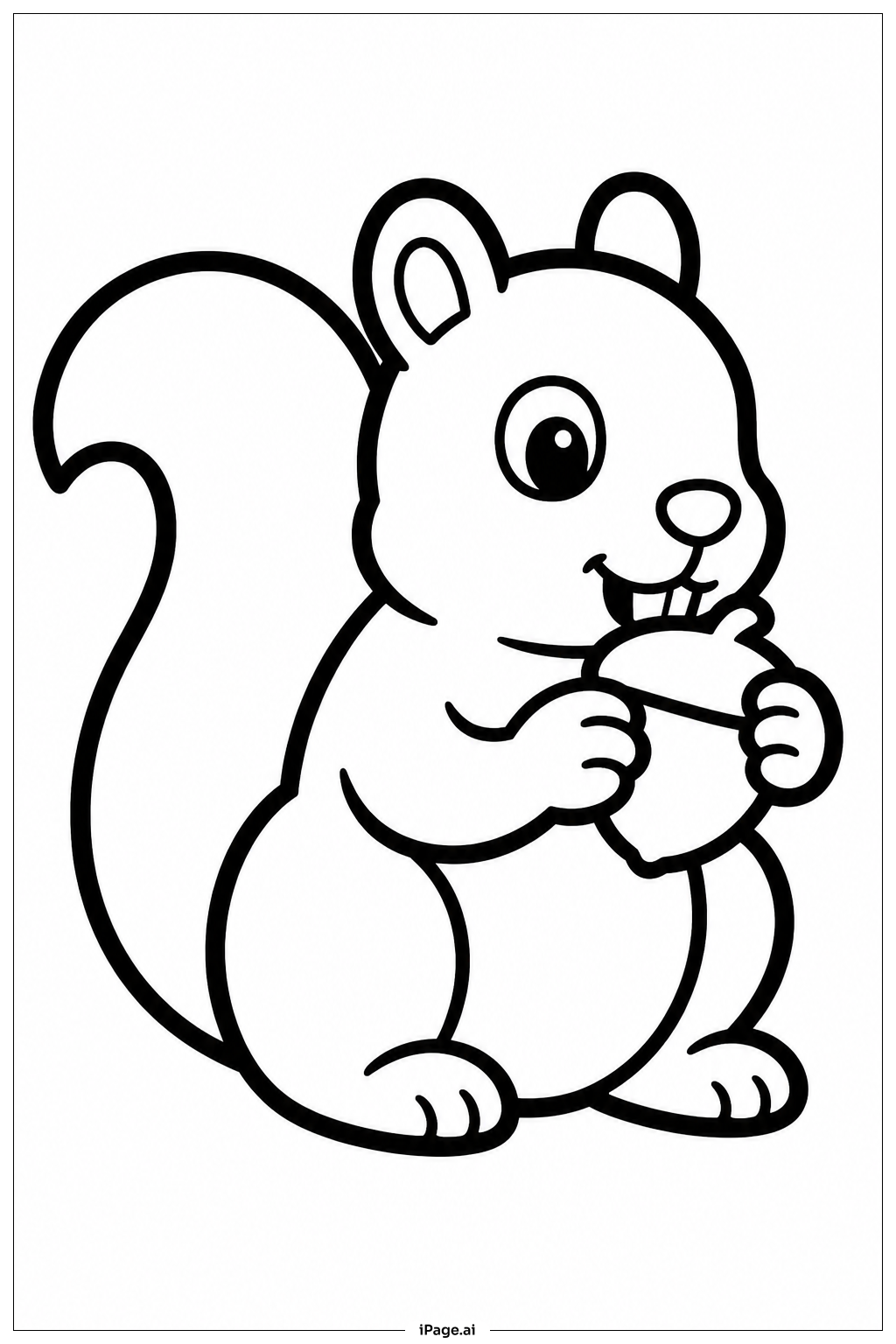 Squirrel Eating Nut Coloring Page