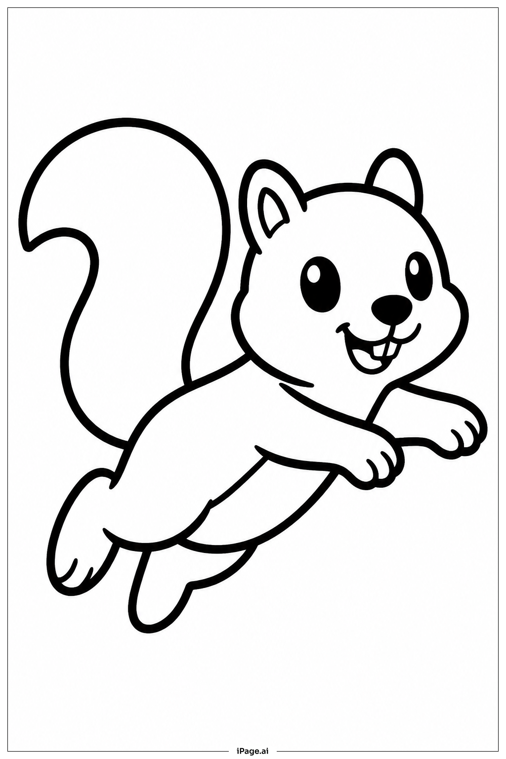 Squirrel Jumping Coloring Page