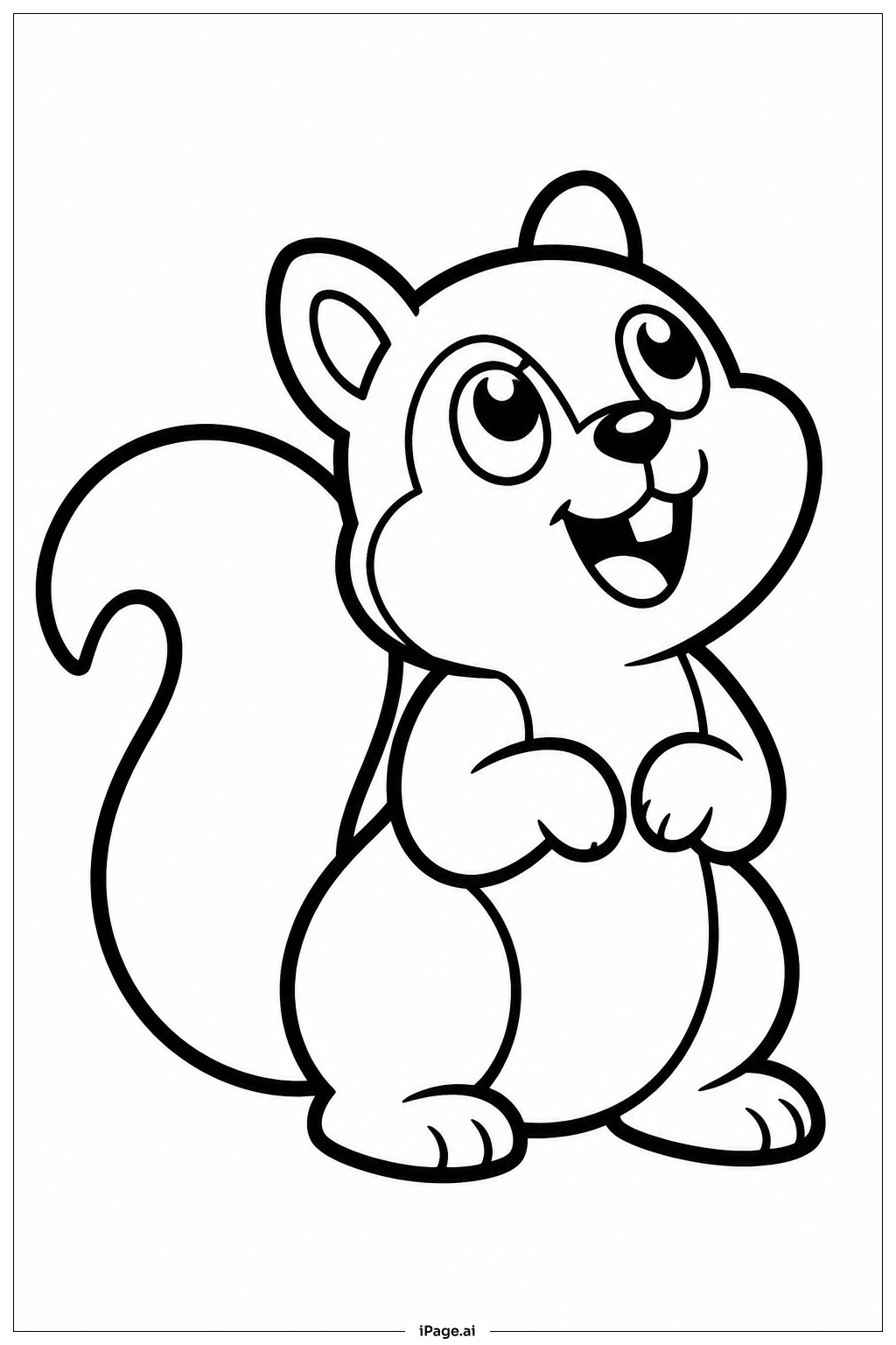 Squirrel Looking Up Coloring Page