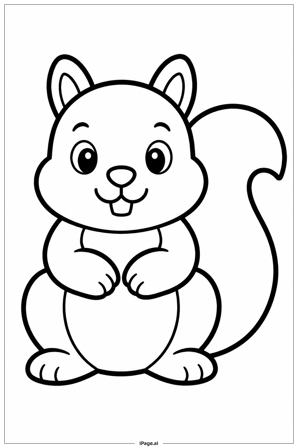 Squirrel Sitting Coloring Page