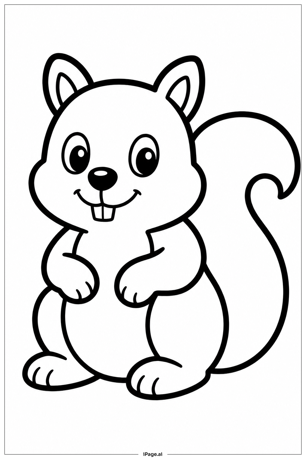 Squirrel Smiling Coloring Page